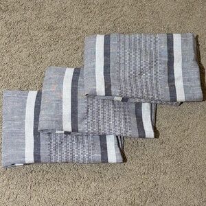Pine Cone Hill Linen/Cotton Euro Pillow Shams Set (3) 26 X 26 Luxe Natural Woven
